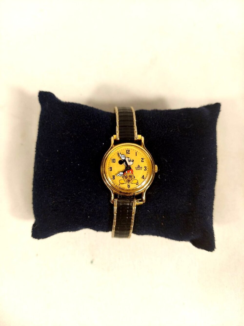 Lorus Disney Mickey Mouse Watch Gold & Black 2 Face Link Band Vintage